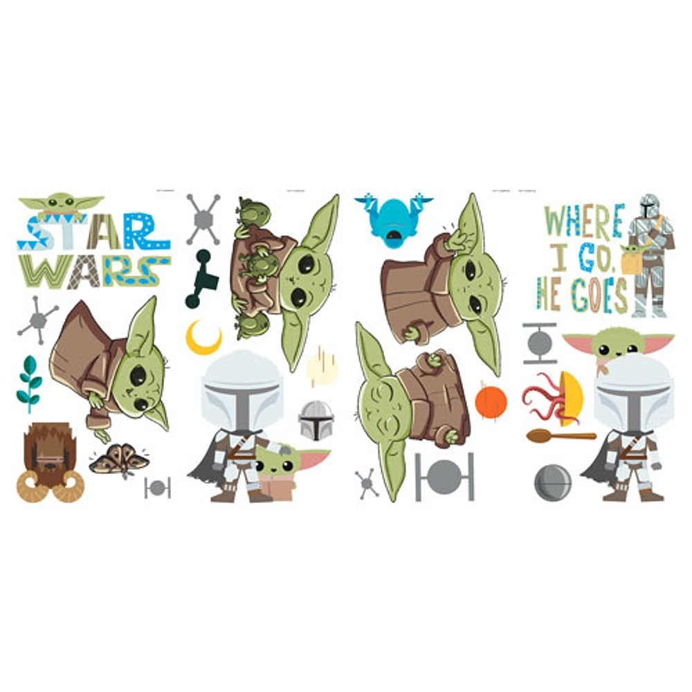 Décalcomanies murales illustrées de l'Enfant de Star Wars de RoomMates