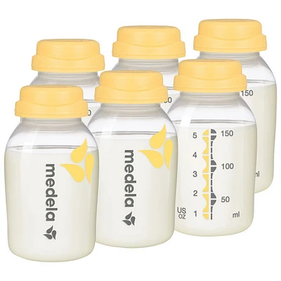 Medela 5 oz. Breast Milk Bottle Set - 6-Pack - Clear