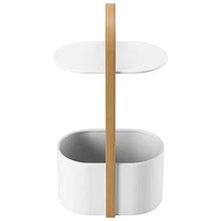 Table d'extrémité ovale moderne Bellwood - Blanc/Naturel