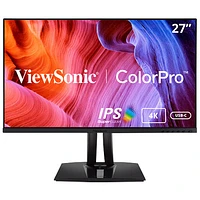 Moniteur DEL IPS Ultra HD 4K 60 Hz de 27 po de Viewsonic avec temps de réponse de 5 ms gris à gris (VP2756-4K) - Noir