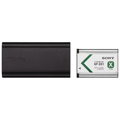 Trousse avec chargeur de voyage pratique de Sony pour batterie au lithium-ion rechargeable NP-BX1 de type X