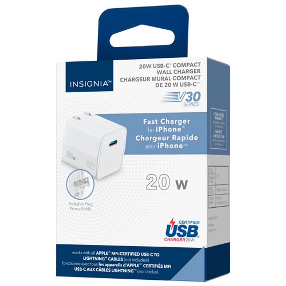 Chargeur mural USB-C de 20W d'Insignia - Blanc