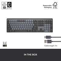 Logitech MX Mechanical Wireless Full-size Backlit Tactile Keyboard - Graphite