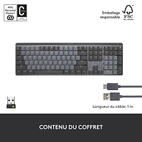 Logitech MX Mechanical Wireless Full-size Backlit Tactile Keyboard - Graphite