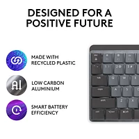 Logitech MX Mechanical Wireless Full-size Backlit Tactile Keyboard - Graphite