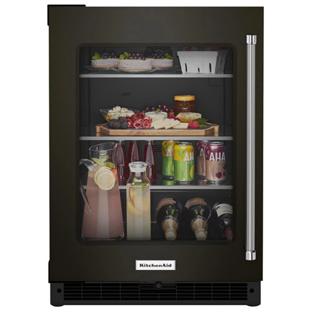 KitchenAid Undercounter 5.2 Cu. Ft. Freestanding Bar Fridge (KURL314KBS) - Black Stainless Steel