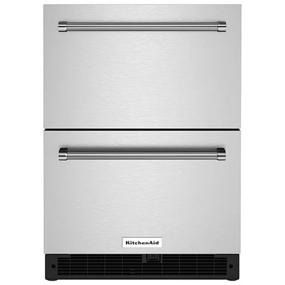 Réfrigérateur de bar autonome à tiroirs sous le comptoir de 4,4 pi³ de KitchenAid (KUDR204KSB) - Acier inoxydable