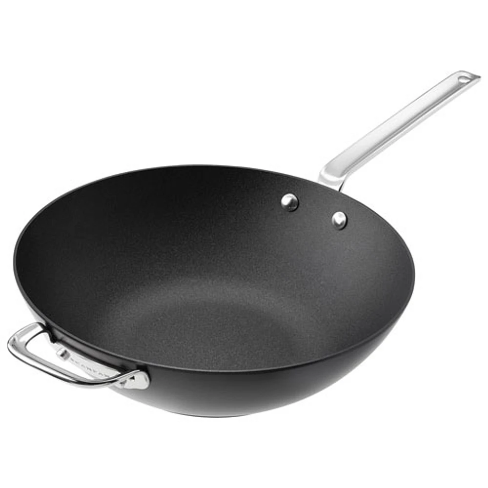Wok de 30 cm en aluminium à revêtement antiadhésif de Scanpan - Noir/argenté