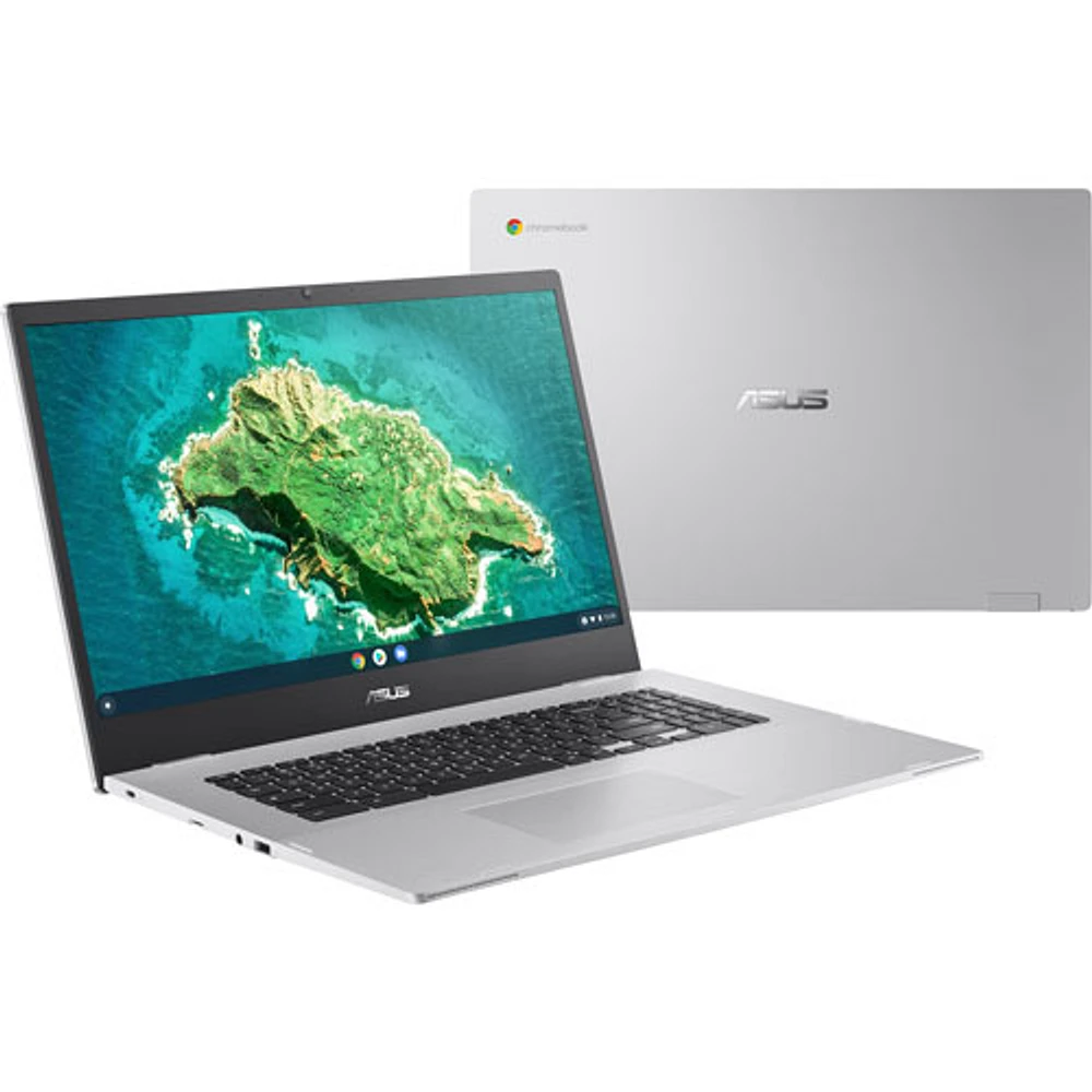 Chromebook de 17,3 po d'ASUS - Argenté transparent (Pentium Silver N6000 d'Intel/eMMC 128 Go/RAM 8 Go/ChromeOS)