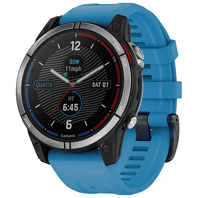 Montre intelligente nautique Bluetooth de 47 mm Quatix 7 de Garmin - Bleu cirrus