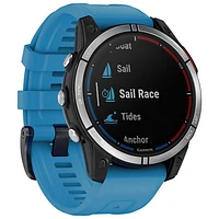 Montre intelligente nautique Bluetooth de 47 mm Quatix 7 de Garmin - Bleu cirrus