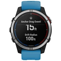 Montre intelligente nautique Bluetooth de 47 mm Quatix 7 de Garmin - Bleu cirrus