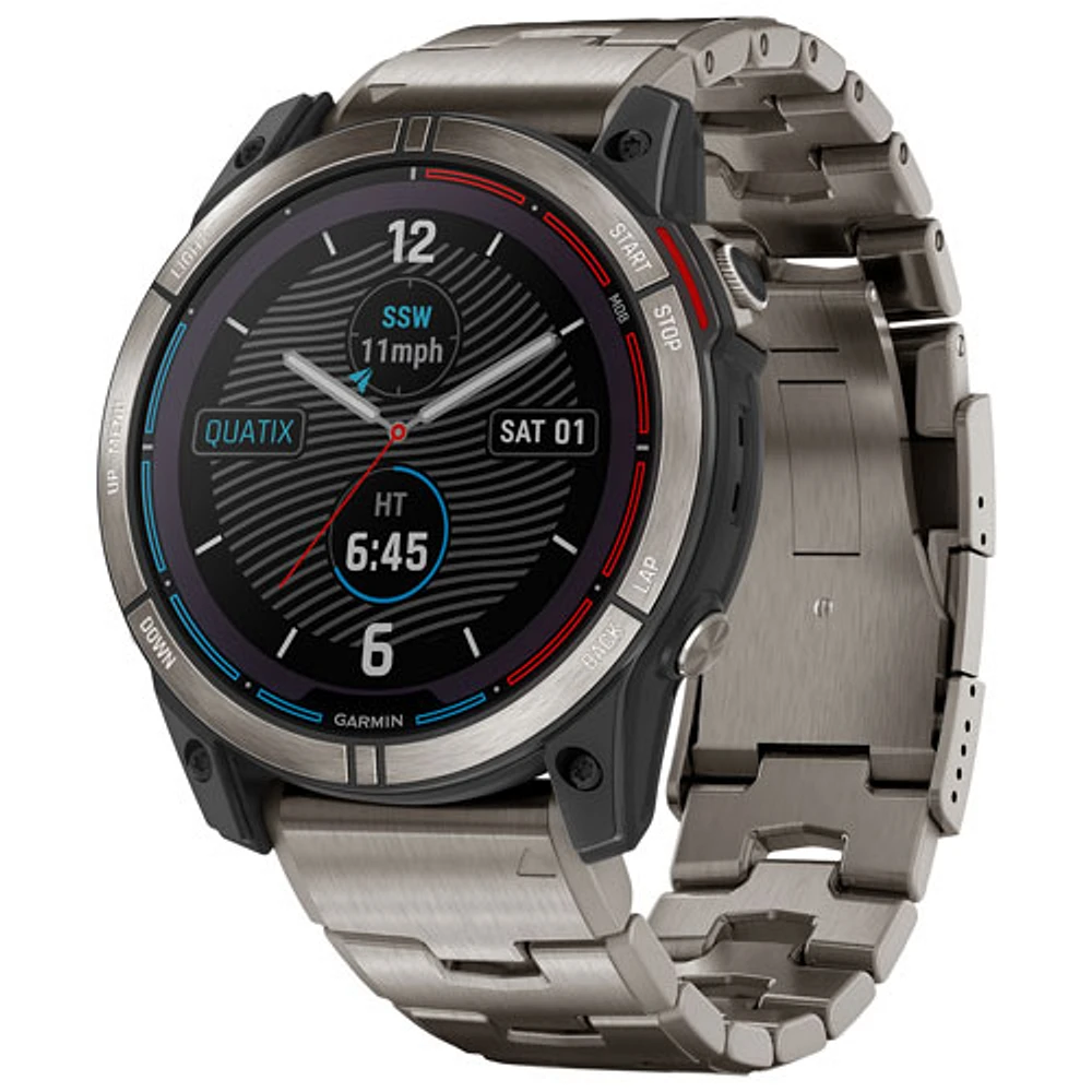 Montre intelligente nautique Bluetooth de 51 mm Quatix 7X de Garmin - Titane