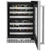 Cellier autonome à deux zones de température de KitchenAid pour 46 bouteilles (KUWR314KSS) - Acier inoxydable