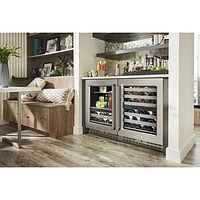 Cellier autonome à deux zones de température de KitchenAid pour 46 bouteilles (KUWR314KSS) - Acier inoxydable