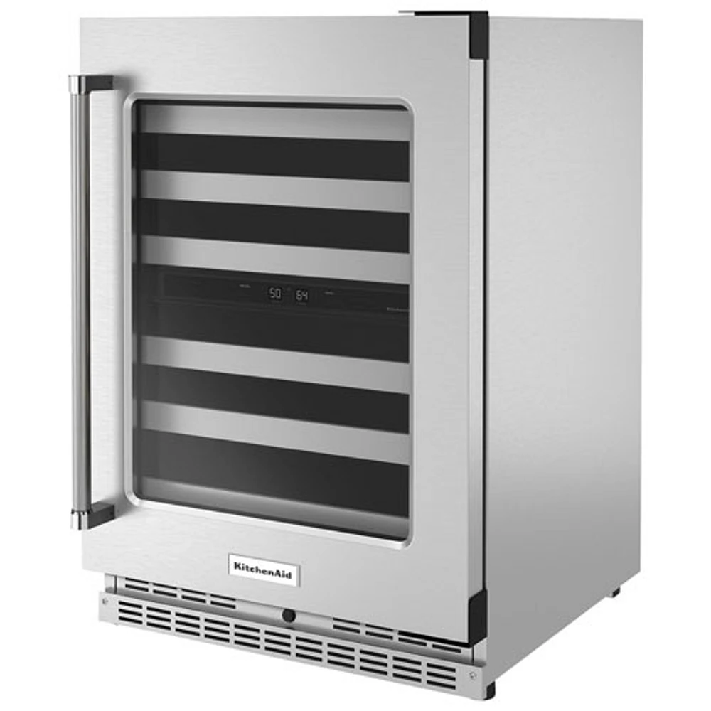 Cellier autonome à deux zones de température de KitchenAid pour 46 bouteilles (KUWR314KSS) - Acier inoxydable