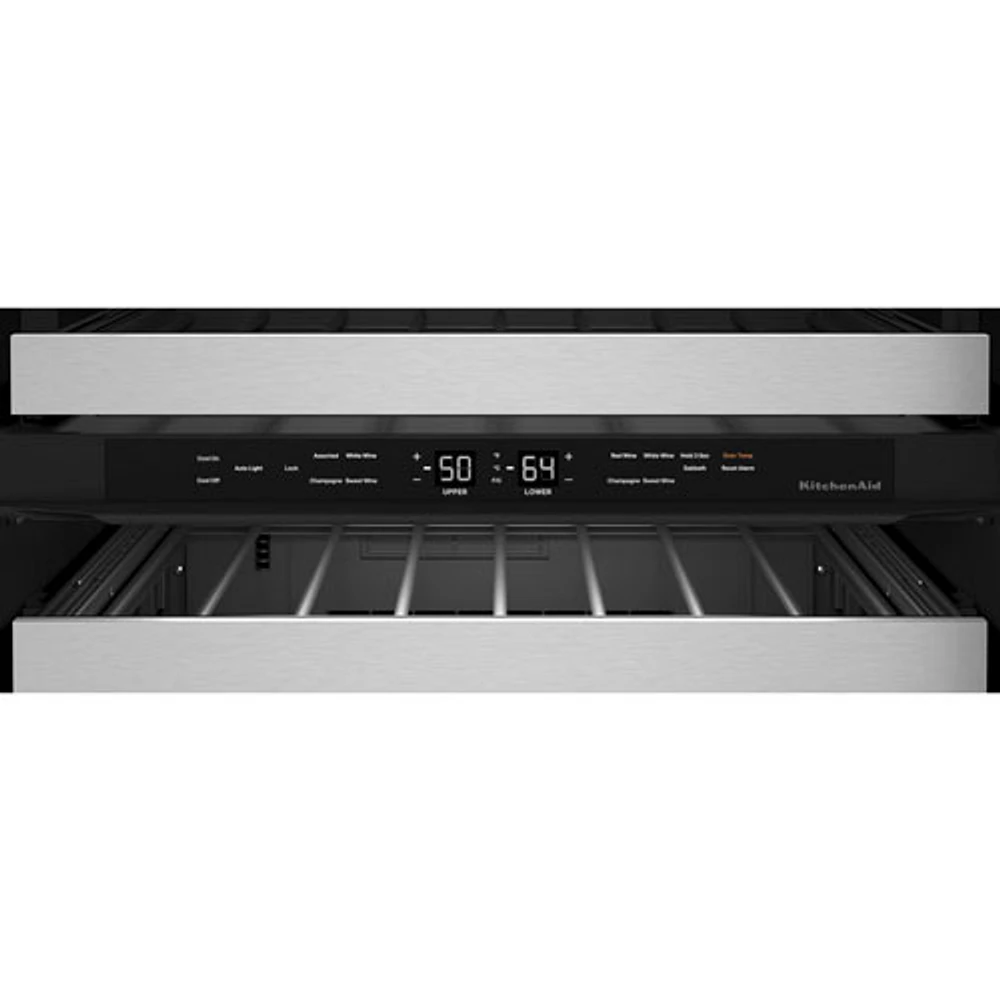 Cellier autonome à deux zones de température de KitchenAid pour 46 bouteilles (KUWR314KSS) - Acier inoxydable