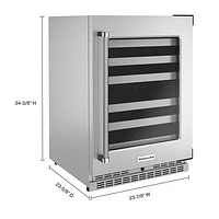 Cellier autonome à deux zones de température de KitchenAid pour 46 bouteilles (KUWR314KSS) - Acier inoxydable