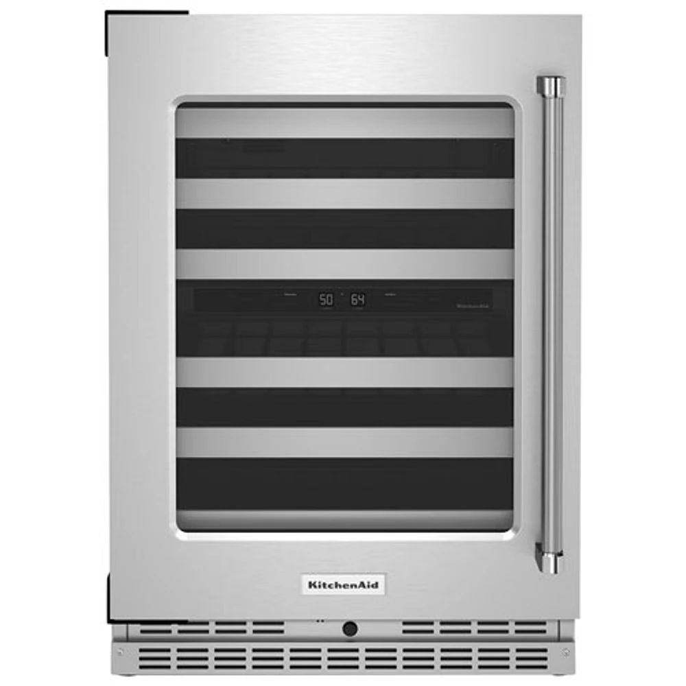 Cellier autonome à deux zones de température de KitchenAid pour 46 bouteilles (KUWL314KSS) - Acier inoxydable