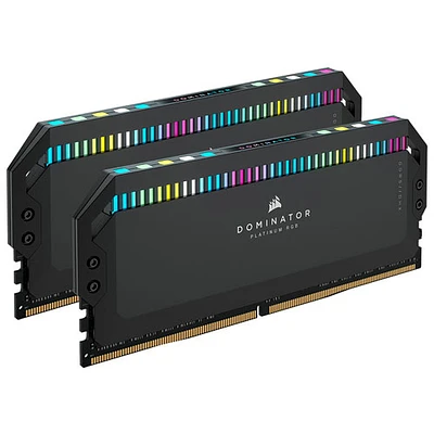 Mémoire DDR5 32 Go (2 x 16 Go) 5600 MHz pour ordinateur de bureau Dominator Platinum de Corsair (CMT32GX5M2B5600C36)