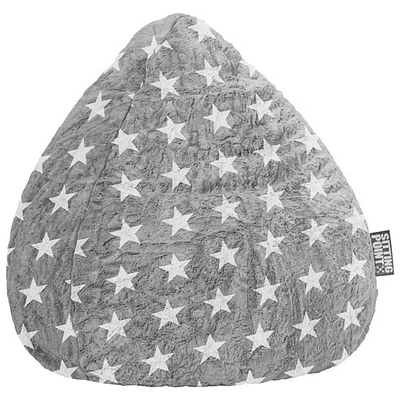 Fauteuil poire contemporain en polyester Fluffy Stars - Gris