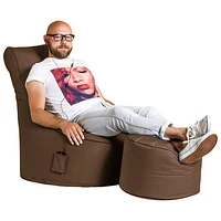 Gouchee Home Dotcom Brava Polyester Pouf - Brown