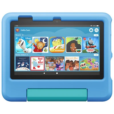 Tablette 7 po 16 Go FireOS Fire 7 Kids (2022) d'Amazon à processeur quadruple coeur MTK/MT8168 - Bleu
