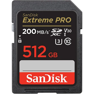 Carte mémoire SDXC Extreme Pro 200 Mo/s 512 Go de SanDisk