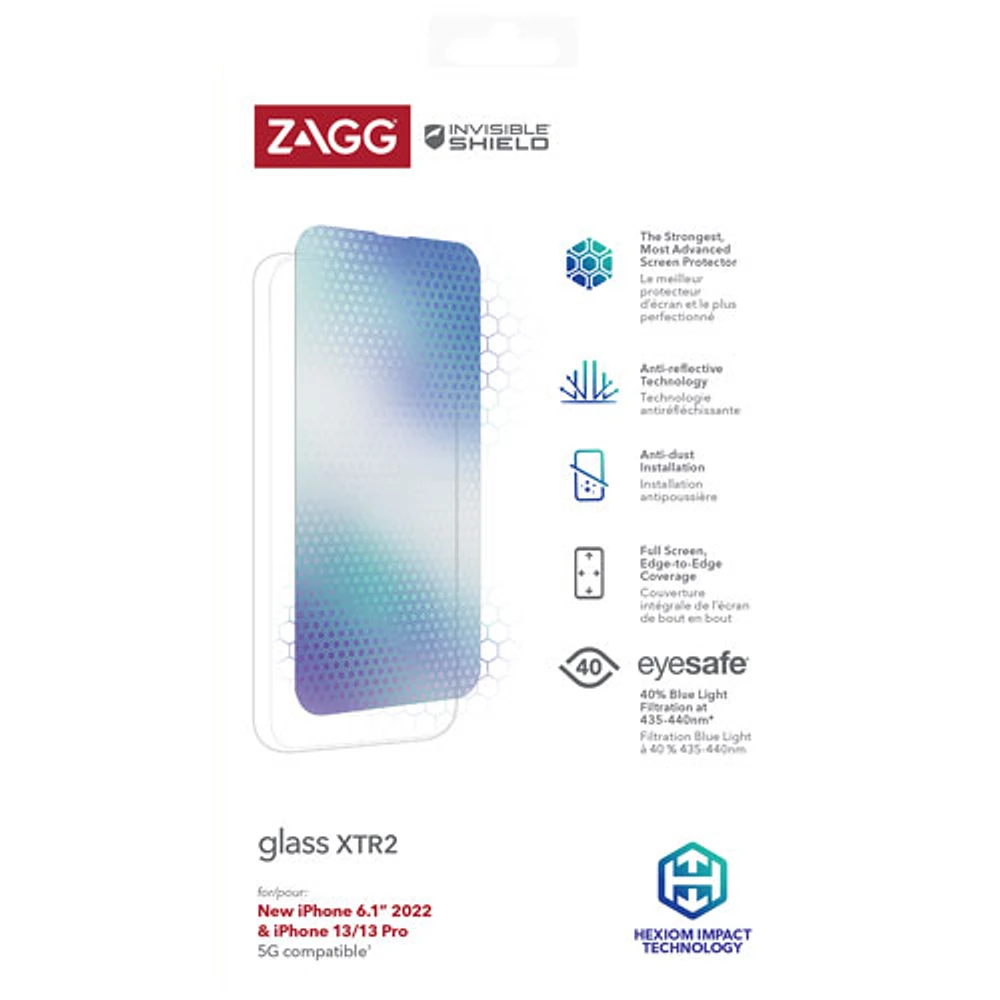 Protecteur d'écran en verre XTR2 d'InvisibleShield by Zagg pour iPhone 14/13 Pro/13