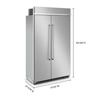 KitchenAid 48" 30 Cu. Ft. Side-By-Side Refrigerator (KBSN708MPS) - Stainless