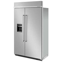 Réfrigérateur à congélateur juxtaposé 30 pi³ 48 po avec distributeur d'eau et de glaçons de KitchenAid (KBSD708MPS) - Inox