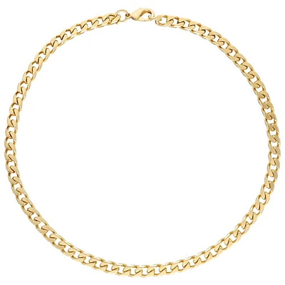 20" 18K Yellow Gold Plated Over Bronze Diamond Cut Curb Chain