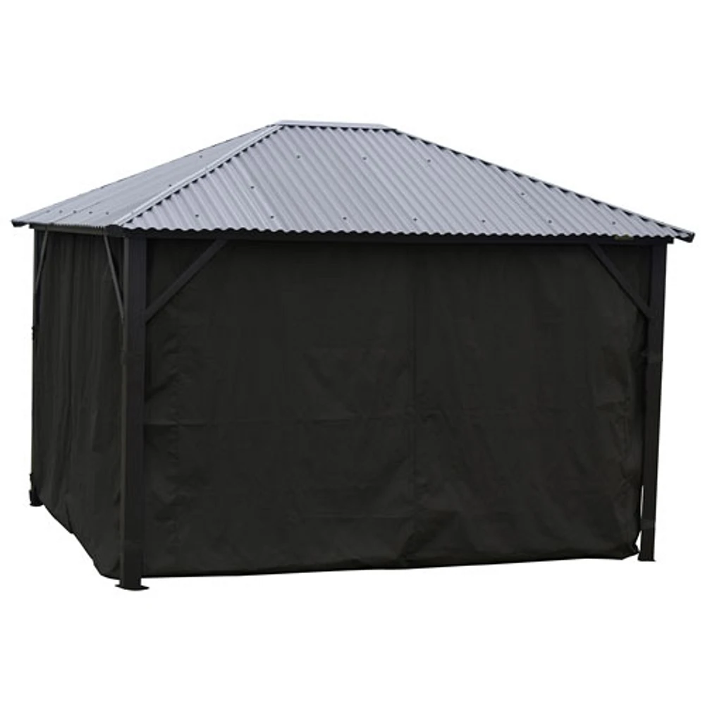Corriveau Safezone Seasonal Curtain for 10’ x 14’ Gazebo - Black