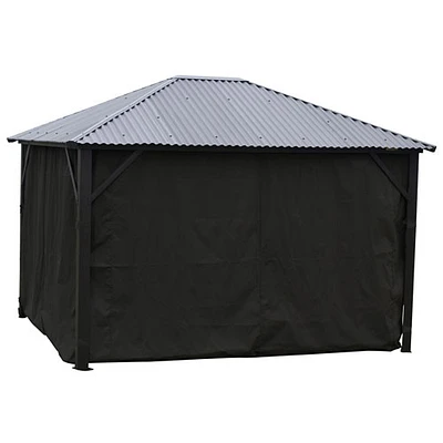 Corriveau Safezone Seasonal Curtain for 10’ x 14’ Gazebo - Black