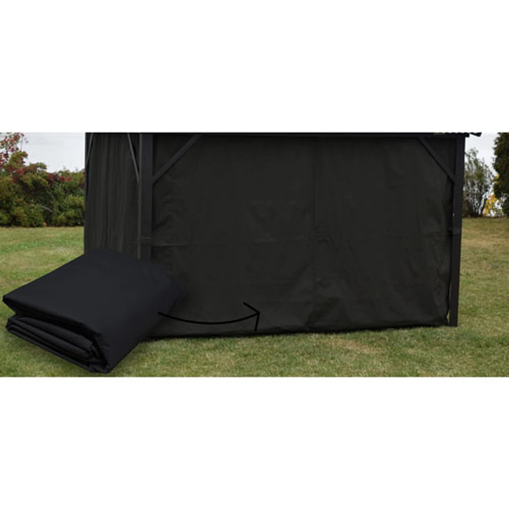 Corriveau Safezone Seasonal Curtain for 10’ x 14’ Gazebo - Black
