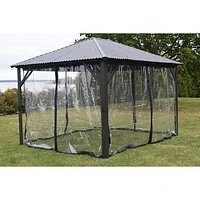 Corriveau Safezone Mica Curtain for 10’ x 10’ Gazebo - Transparent/Black
