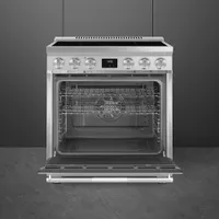 Smeg 30" 4.6 Cu. Ft. True Convection Freestanding Induction Range (SPR30UIMX) - Stainless Steel