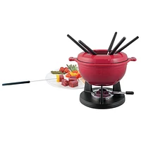 Service à fondue en fonte de 10 pièces Lucerne de Swissmar (F66540) - Rouge