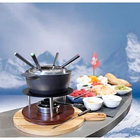 Swissmar Summit 10-Piece Cast Iron Fondue Set (F66921) - Black