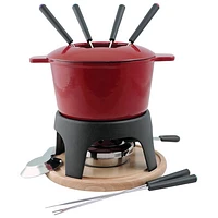 Swissmar Sierra 11-Piece Cast Iron Fondue Set (F66705) - Cherry Red