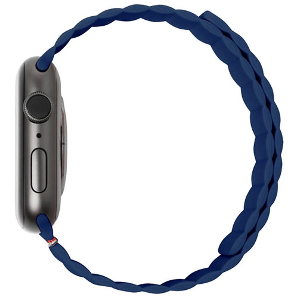 Bracelet en silicone de Decoded pour Apple Watch de 42 mm/44 mm/45 mm - Bleu marine mat