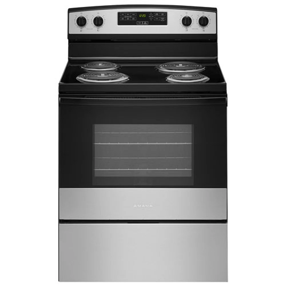 Amana 30" 4.8 Cu. Ft. Freestanding Electric Coil Top Range (YACR4303MMS) - Stainless Steel