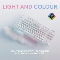 Logitech G Aurora Collection G715 Bluetooth Backlit Mechanical GX Brown Tactile Gaming Keyboard - White Mist