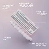 Logitech G Aurora Collection G715 Bluetooth Backlit Mechanical GX Brown Tactile Gaming Keyboard - White Mist