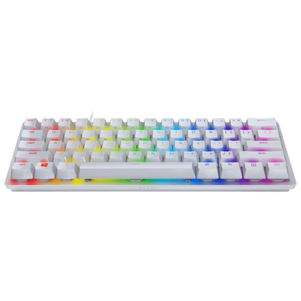 Razer Hunstman Backlit Mechanical Doubleshot PBT Clicky TKL Ergonomic Gaming Keyboard -Mercury -English