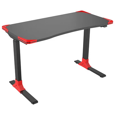 Bureau de jeu réglable de 47 po de largeur de TygerClaw - Noir/Rouge