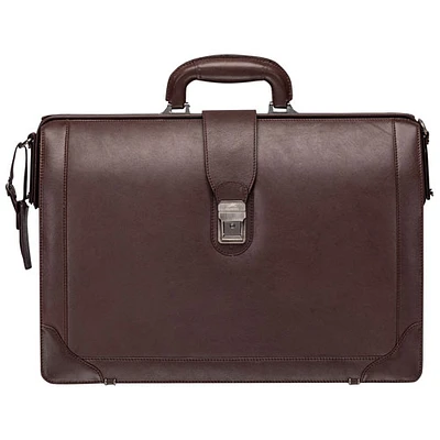 Mancini Milan 17.3" Laptop Briefcase Bag - Brown
