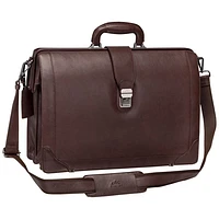 Mancini Milan 17.3" Laptop Briefcase Bag - Brown