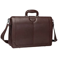 Mancini Milan 17.3" Laptop Briefcase Bag - Brown
