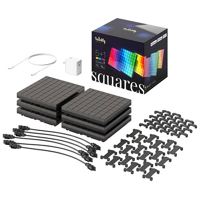 Twinkly Squares RGB Smart LED Light Panels - Combo Kit - 6 Panels